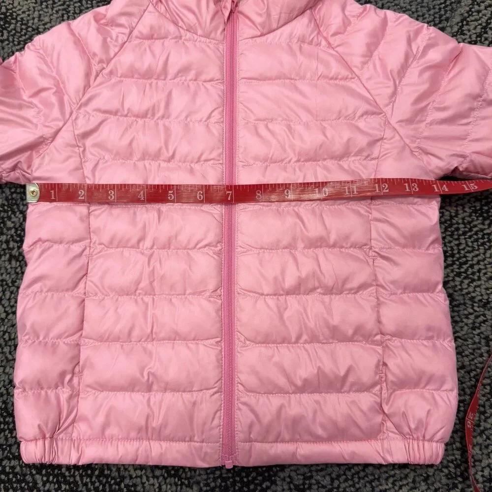Uniqlo Kids Pink PuffTech Washable Parka Puffer Jacket Sz 3-4